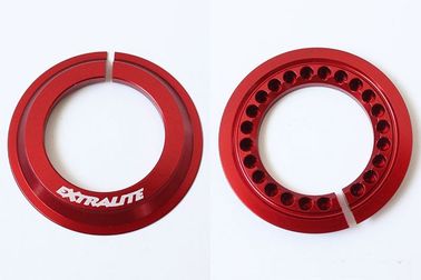 CNC Milling Light Aluminum Alloy Flywheel Cover Red Anodized with Laser Engraving LOGO